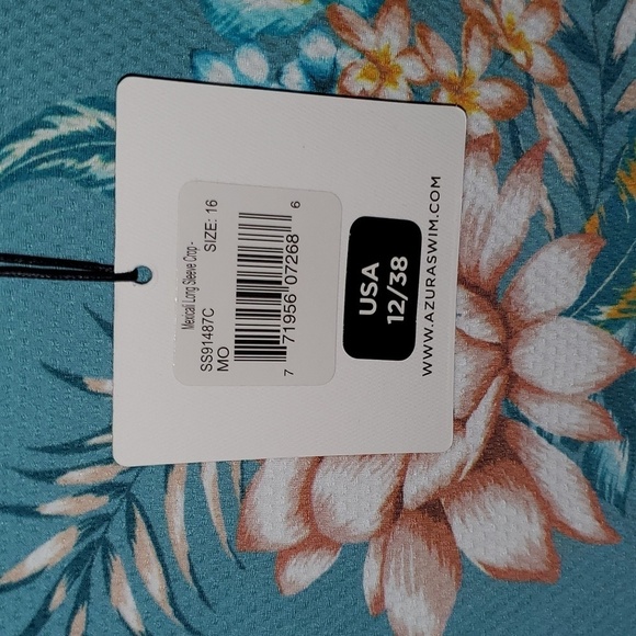 Azura Australia Mexicali Long Sleeve Crop Swim Top Size US 12 - Picture 5 of 8